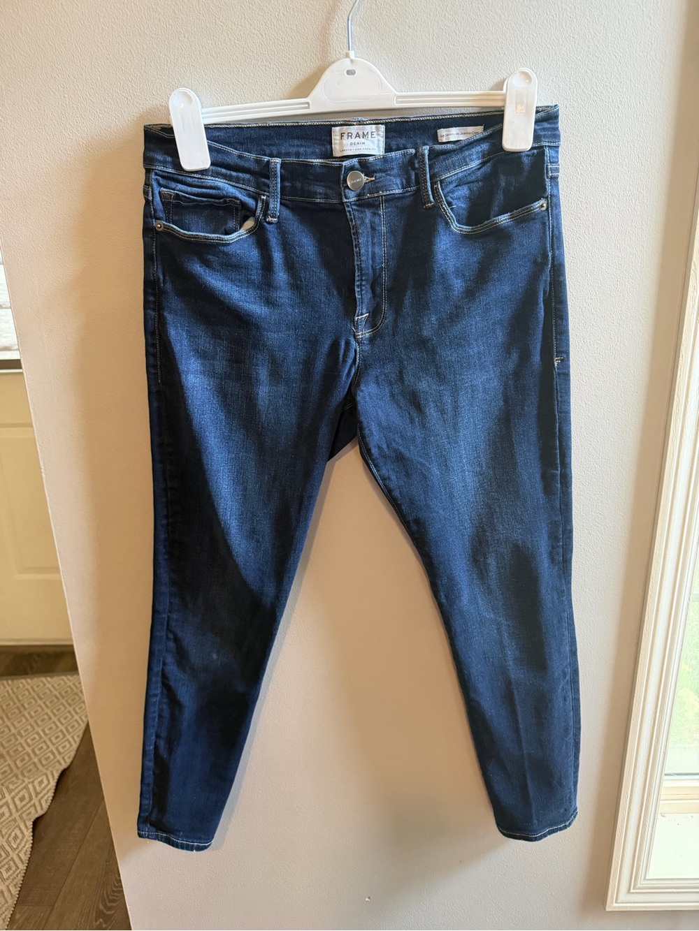 Frame Denim Size 31 Le Skinny De Jeanne Crop Jeans Dark Wash